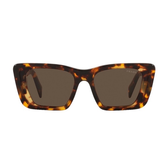 Prada Brown Tortoise Women's Sunglasses - Symbole Evolution Square - Picture 1 of 8